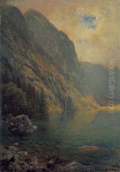 Der Obersee Bei Berchtesgaden Oil Painting by Julius Lange