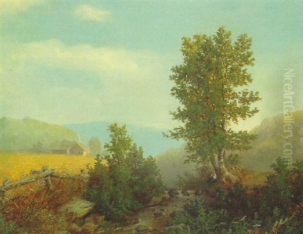 Landschaft Mit Kornfeld Oil Painting by Julius Lange