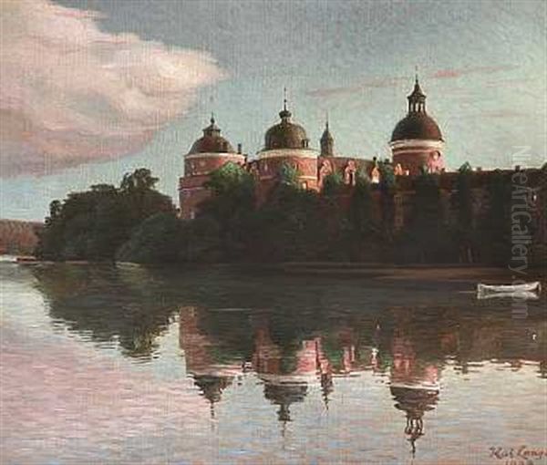 Parti Fra Gripsholm Slot Hen Under Aften Oil Painting by Kai Lange