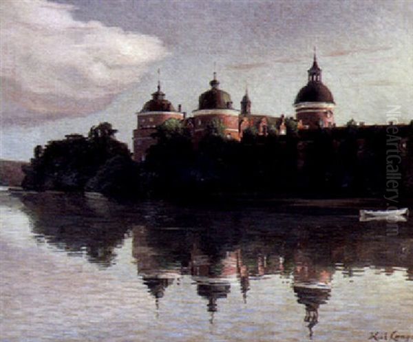 Aftenstemning Ved Gripsholm Slot Oil Painting by Kai Lange