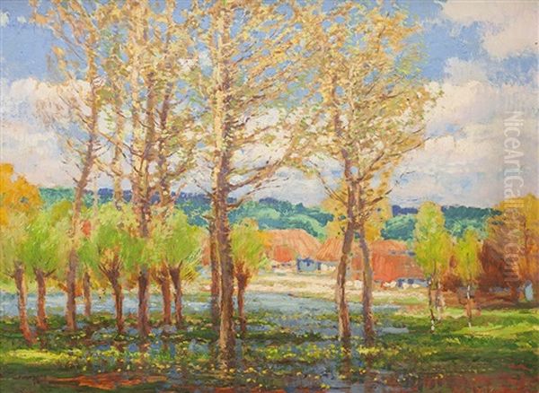 Stankovsky Rybnik Oil Painting by Karel Langer