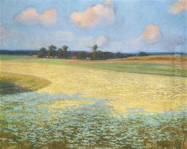 Summer Landscape Oil Painting by Karel Langer