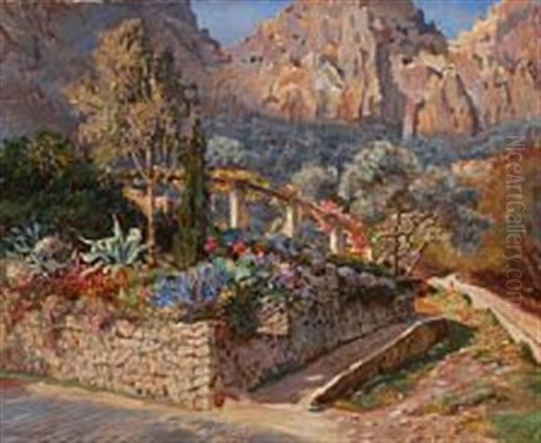 View From Southern Europe Oil Painting by Olaf Viggo Peter Langer