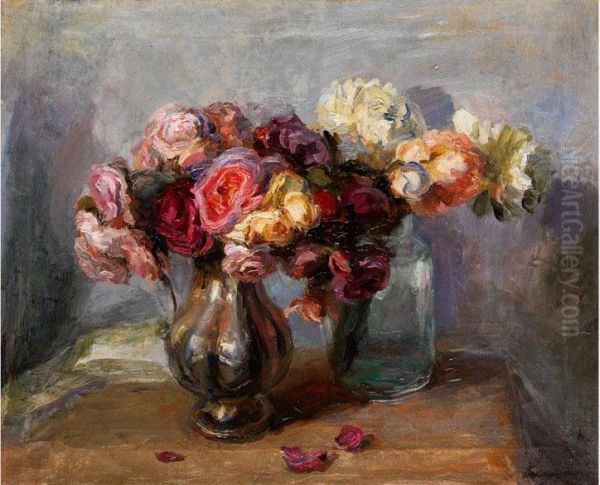 Blumenstilleben Oil Painting by Sergei Vasilevich Beklemischeff