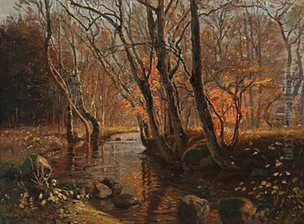 Mellem Ranglemolle, Kridsmolle (skarritsoen) November Oil Painting by Olaf Viggo Peter Langer