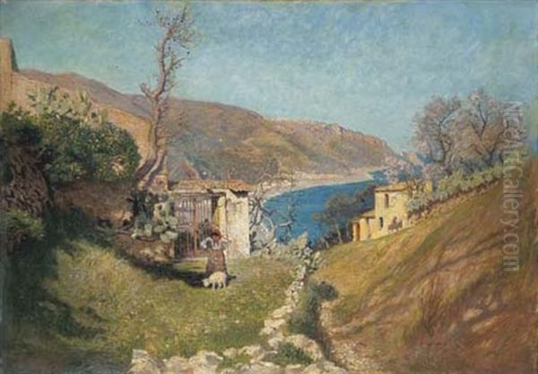 Paesaggio Costiero Oil Painting by Olaf Viggo Peter Langer