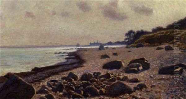 Stranden Nord For Kronborg Oil Painting by Olaf Viggo Peter Langer