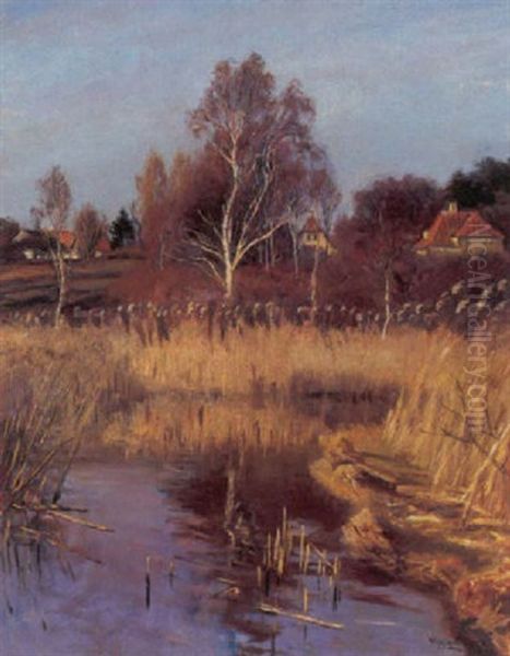 Parti Fra Kollemosen, Holte Oil Painting by Olaf Viggo Peter Langer