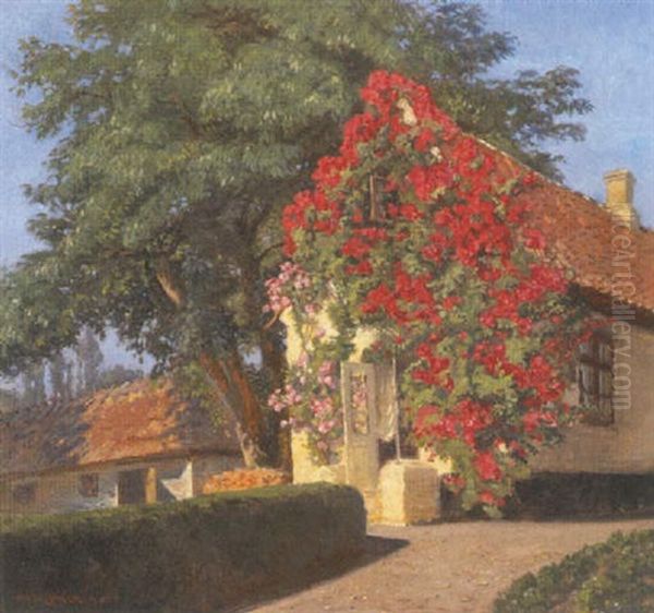 Rosengavlen Oil Painting by Olaf Viggo Peter Langer