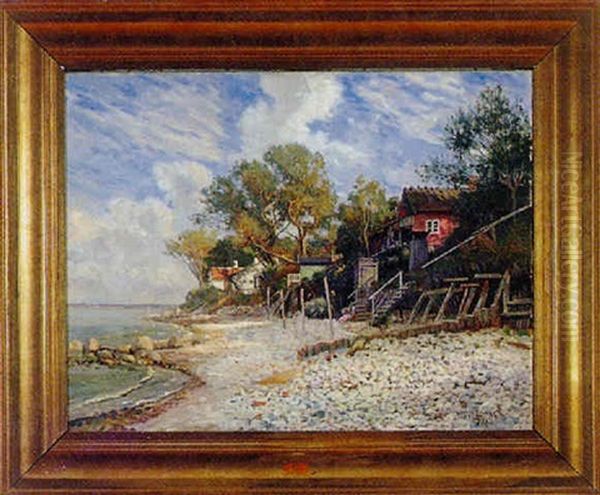 Stranden Ved Aalsgaarde, Sommer Oil Painting by Olaf Viggo Peter Langer