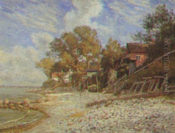 Stranden Ved Aalsgaarde, Sommer Oil Painting by Olaf Viggo Peter Langer