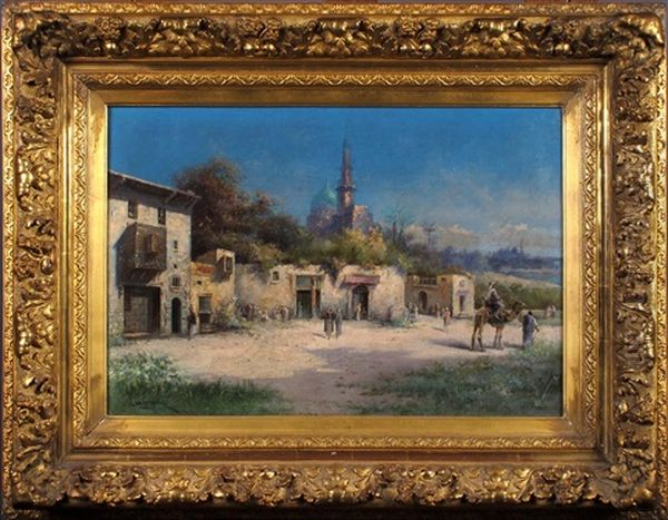 Ville Orientaliste Animee Oil Painting by Henri Langerock