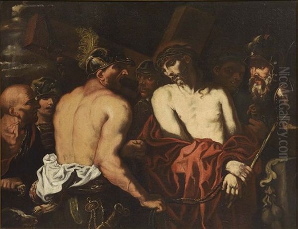 Ecce Homo Tra I Manigoldi Oil Painting by Giovanni Battista Langetti