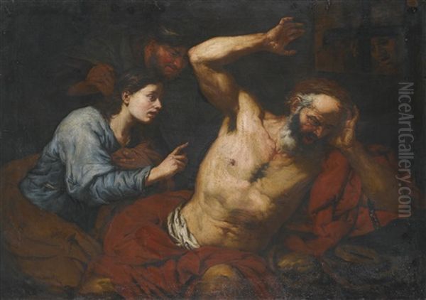 Joseph Interprets The Baker's Dreams In Prison Oil Painting by Giovanni Battista Langetti