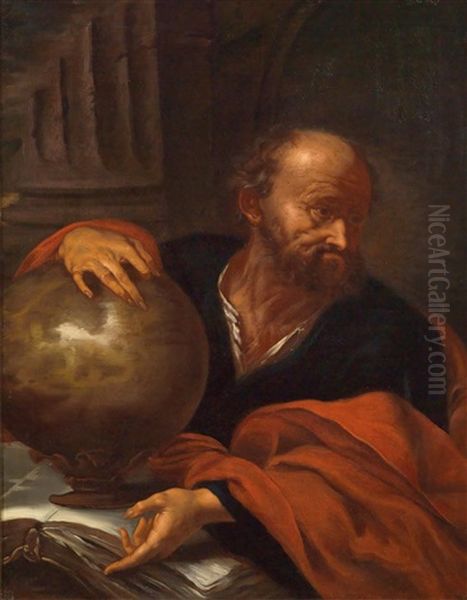 Archimedes Oil Painting by Giovanni Battista Langetti