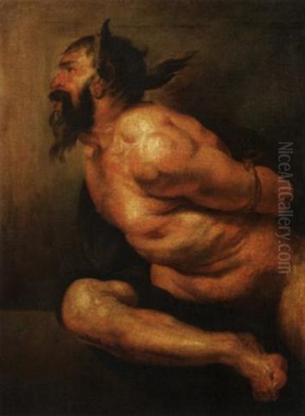 Gefesselter Faun Oil Painting by Giovanni Battista Langetti