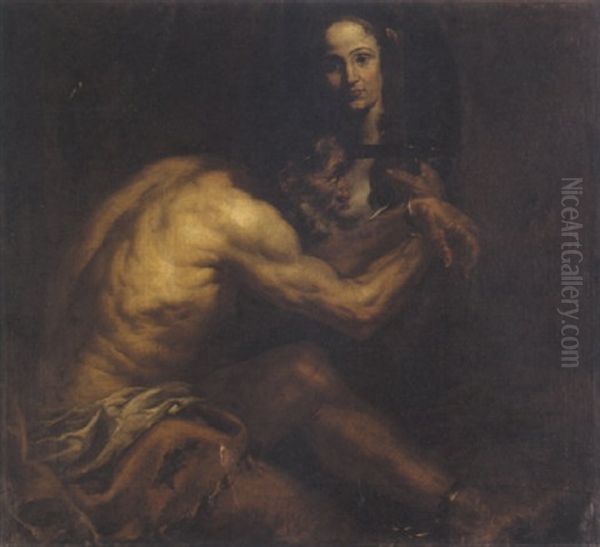 Carita Romana Oil Painting by Giovanni Battista Langetti