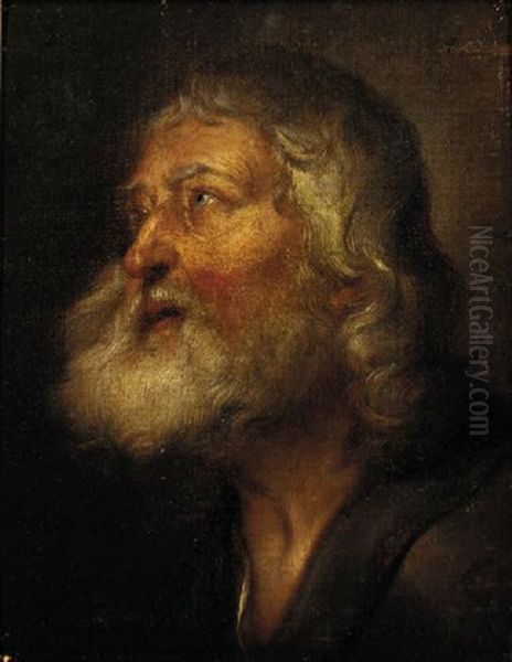 A Male Saint Oil Painting by Giovanni Battista Langetti