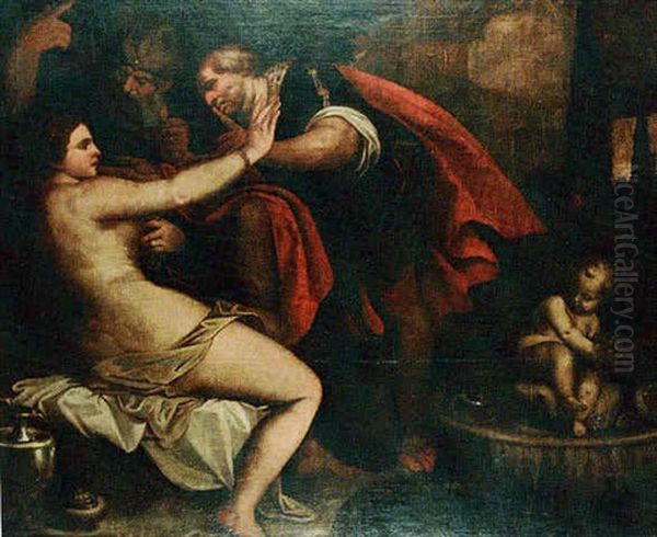 Susanna And The Elders Oil Painting by Giovanni Battista Langetti