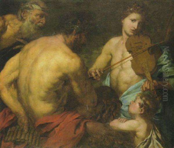 Der Wettsreit Von Apoll Und Marsyas Oil Painting by Giovanni Battista Langetti