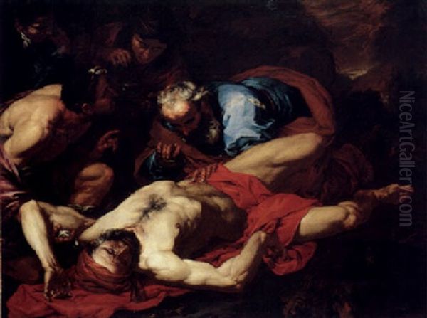 The Good Samaritan Oil Painting by Giovanni Battista Langetti