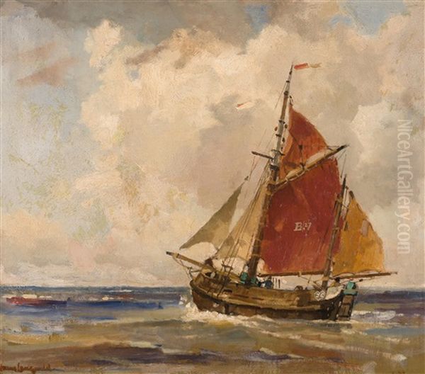 Segelschiff Oil Painting by Frans Langeveld