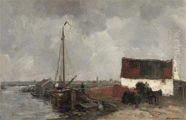 Het Veerhuis Oil Painting by Frans Langeveld