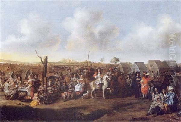 Scene De Campement Oil Painting by Rutger van Langevelt