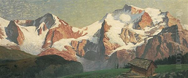 Schweiz, Die Jungfrau Oil Painting by Karl Langhammer