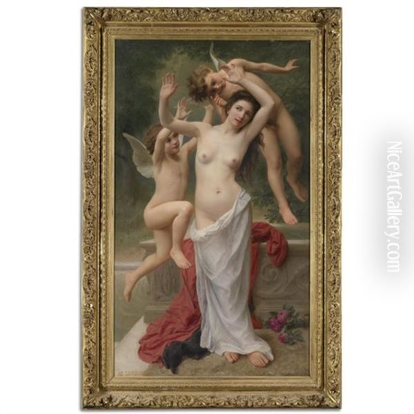 Temptation Oil Painting by Adolph Langhard