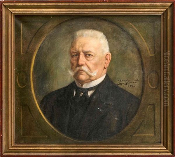 Brustportrait Von Hindenburg Oil Painting by Carl Langhorst