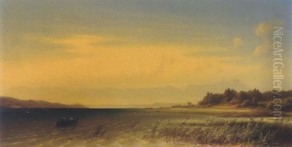 Seelandandschaft (chiemsee?) Oil Painting by Dietrich Langko