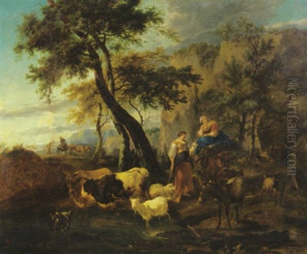 Romantische Landschaft Oil Painting by Dietrich Langko