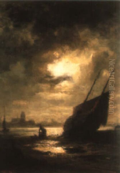 A View Of Dordrecht Oil Painting by Dietrich Langko