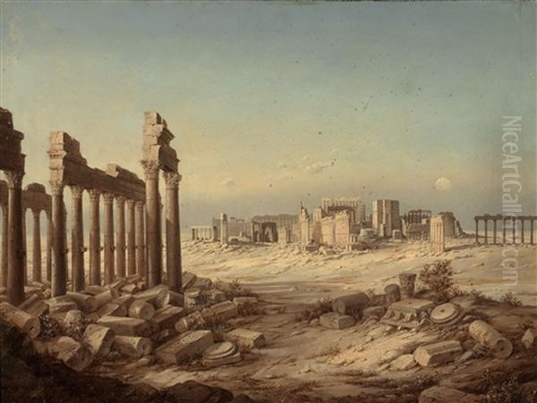 Die Ruinen Von Palmyra Oil Painting by Joseph Langl