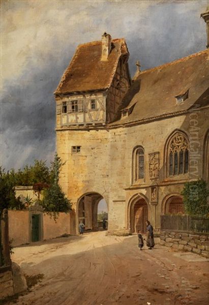 Burgstadt Oil Painting by Joseph Langl