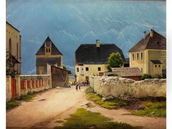 Bei Der Kirche In Taufers Oil Painting by Joseph Langl