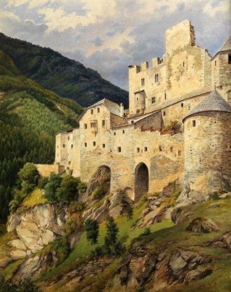 Burg Taufers Oil Painting by Joseph Langl