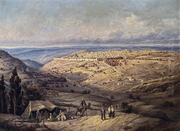 Blick Auf Jerusalem Oil Painting by Joseph Langl