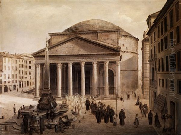 Das Pantheon In Rom Oil Painting by Joseph Langl