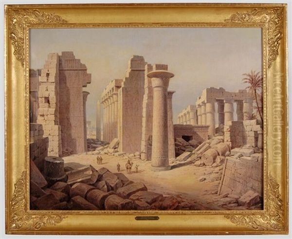 View Of Karnak Bonaparte's Expedition Oil Painting by Joseph Langl