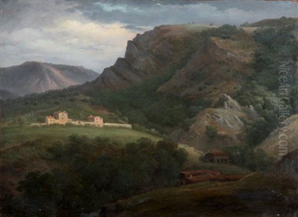 La Vallee De Thiers Oil Painting by Jean Baptiste Gabriel Langlace