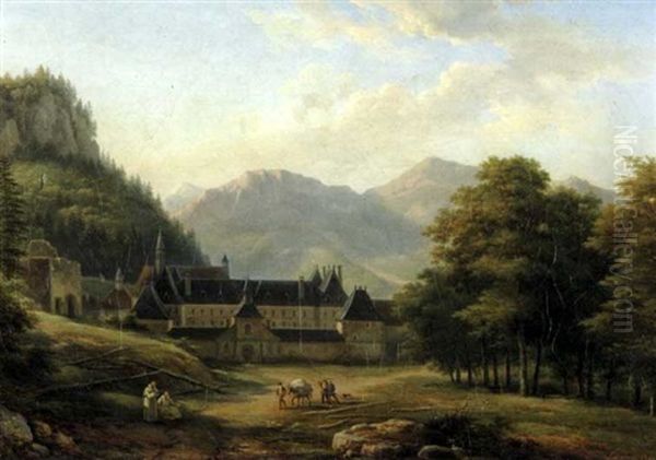 La Grande Chartreuse Oil Painting by Jean Baptiste Gabriel Langlace