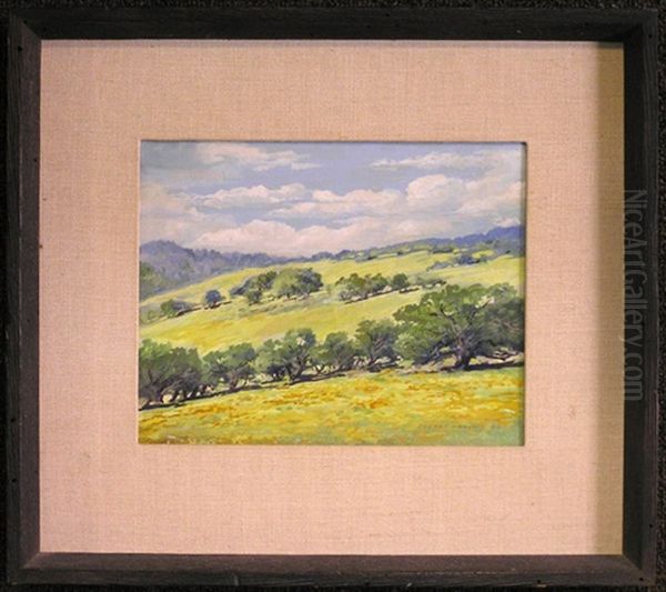 Valley Oaks Oil Painting by Edward M. Langley