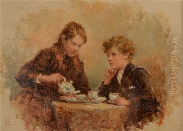 Taking Tea Oil Painting by Walter Langley