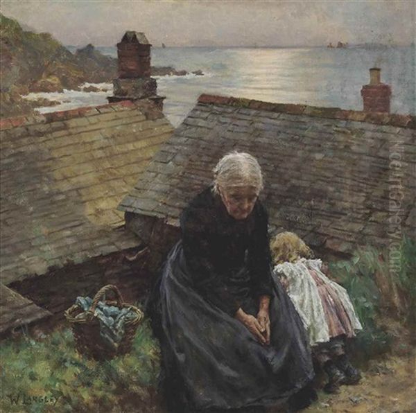 Meditation Oil Painting by Walter Langley