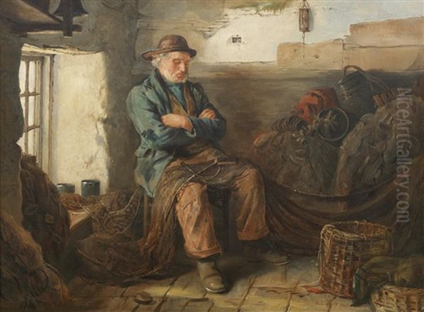 A Fisherman Amongst His Nets by Walter Langley