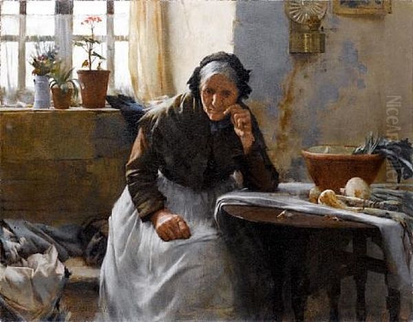 Alone (the Widow) Oil Painting by Walter Langley