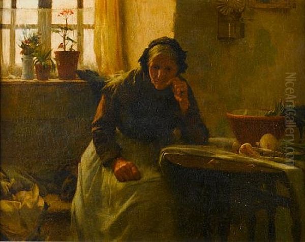 Alone - The Widow Oil Painting by Walter Langley