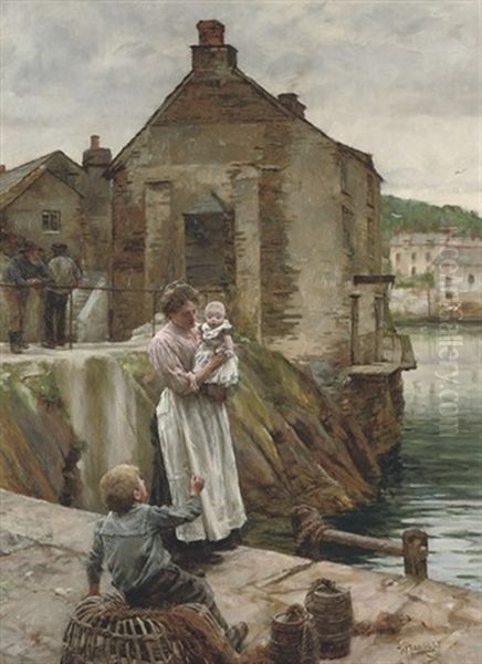 On The Quay, Newlyn Oil Painting by Walter Langley